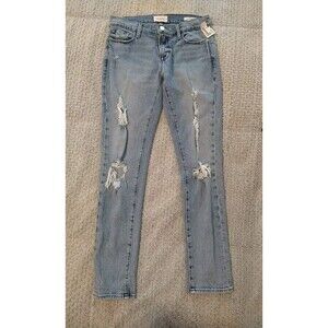 Frame Le Garcon Size 26 Distressed Light Wash Straight Leg Jeans